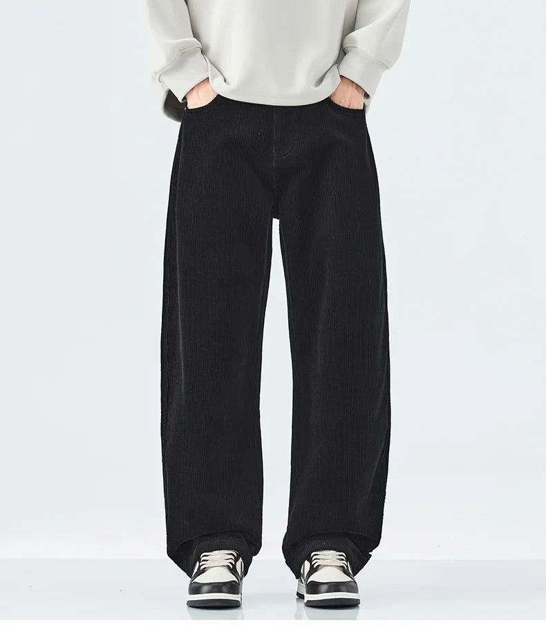 Corduroy Barrel Leg Trousers
