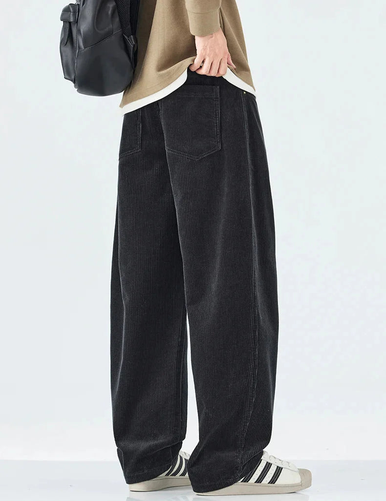 Corduroy Barrel Leg Trousers