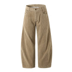 Corduroy Barrel Leg Trousers