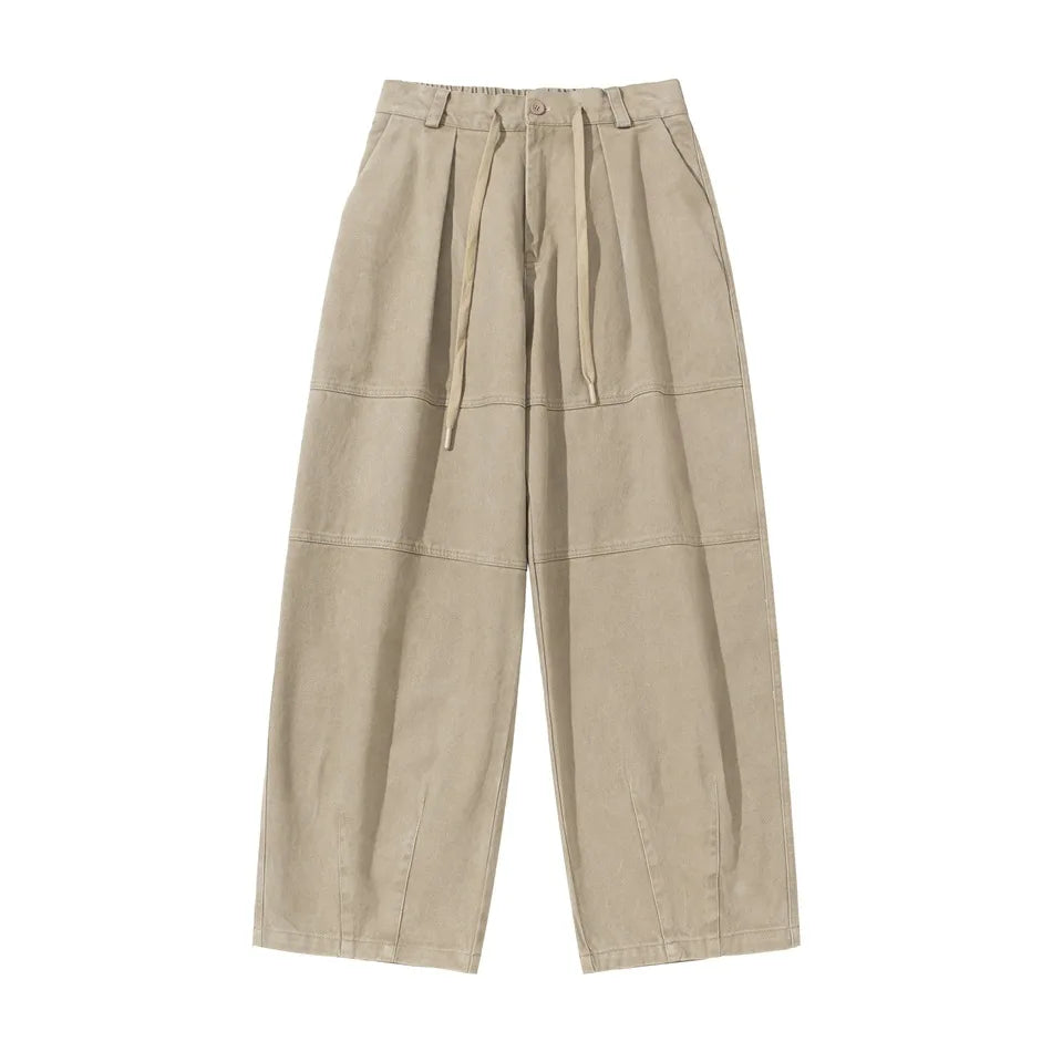 Cotton Twill Workwear Barrel Leg Pants