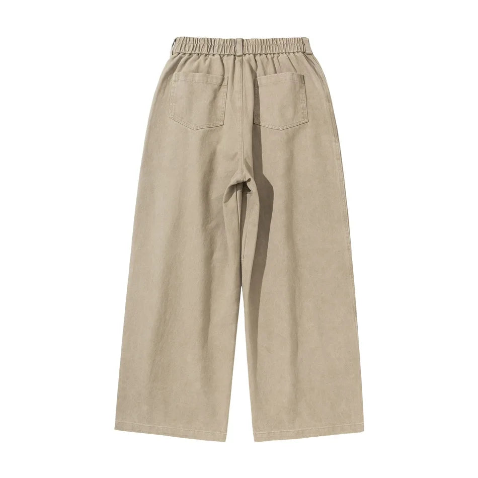 Cotton Twill Workwear Barrel Leg Pants