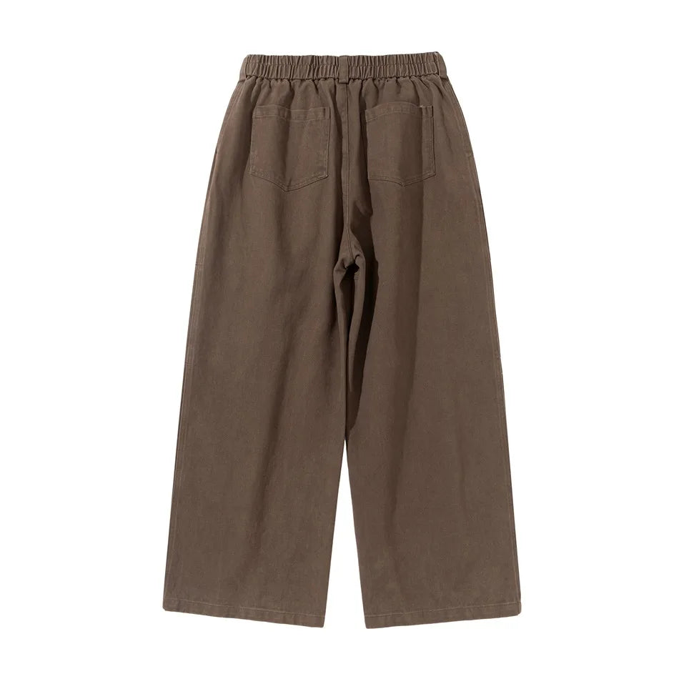 Cotton Twill Workwear Barrel Leg Pants