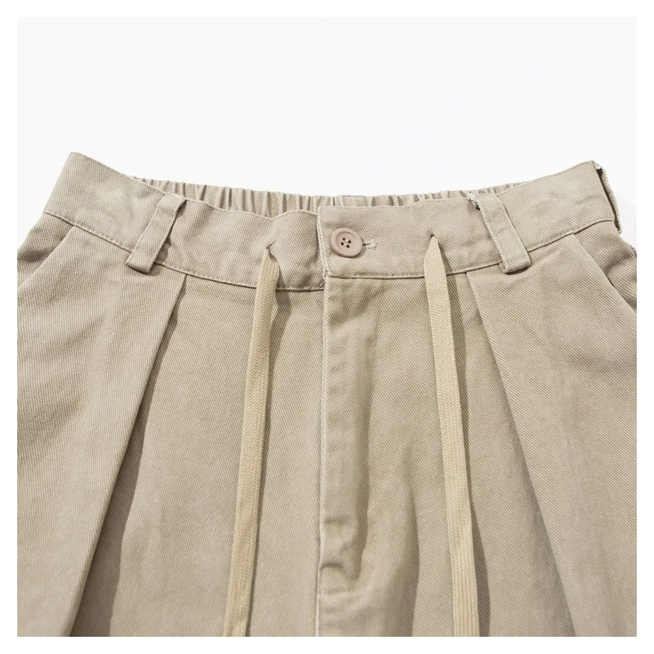 Cotton Twill Workwear Barrel Leg Pants