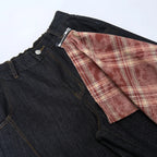 Dark Wash Balloon Jeans with Plaid Bandana