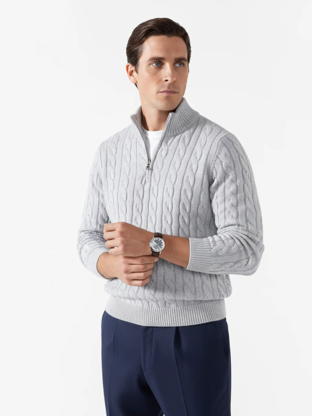 Signature Cashmere Half-Zip Sweater