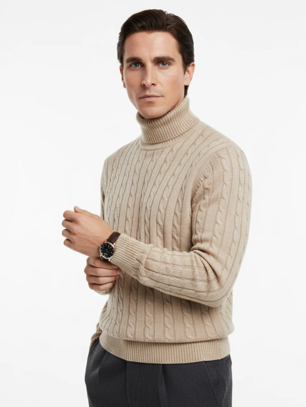 Men's Knit Turtleneck Sweater