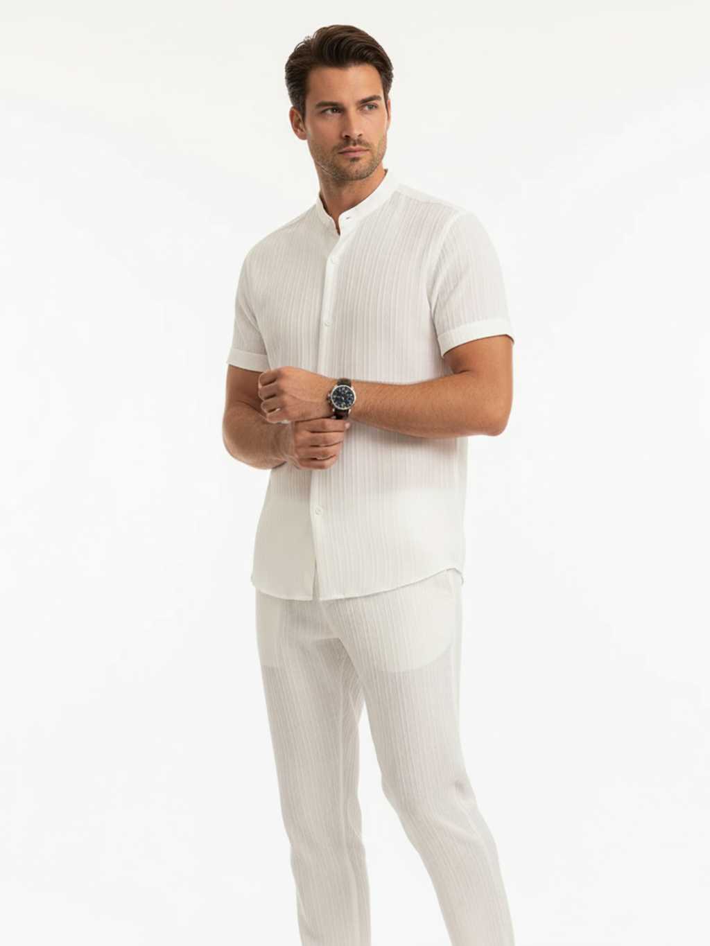 Men's Linen Casual Set Textured