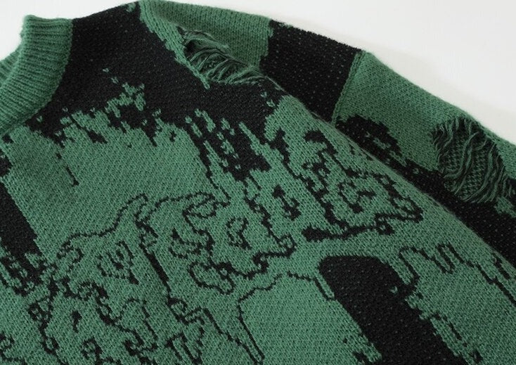 Distressed Gothic Knitted Sweater