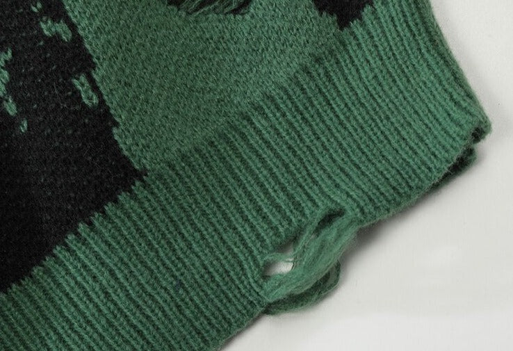 Distressed Gothic Knitted Sweater