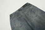 Double Layer Destructed Denim Jeans