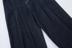 Double Pleat Dark Rinse Barrel Jeans