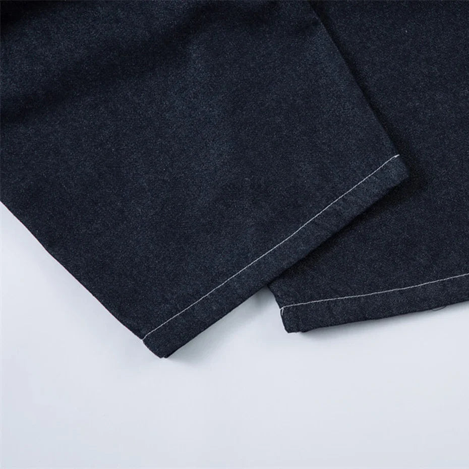 Double Pleat Dark Rinse Barrel Jeans
