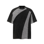 EXTREME CAUSE Textured Panel Acid Wash T-Shirt