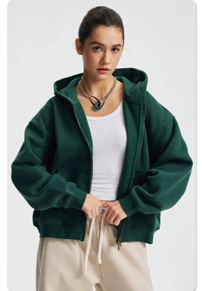 Essential Boxy Zip Hoodie