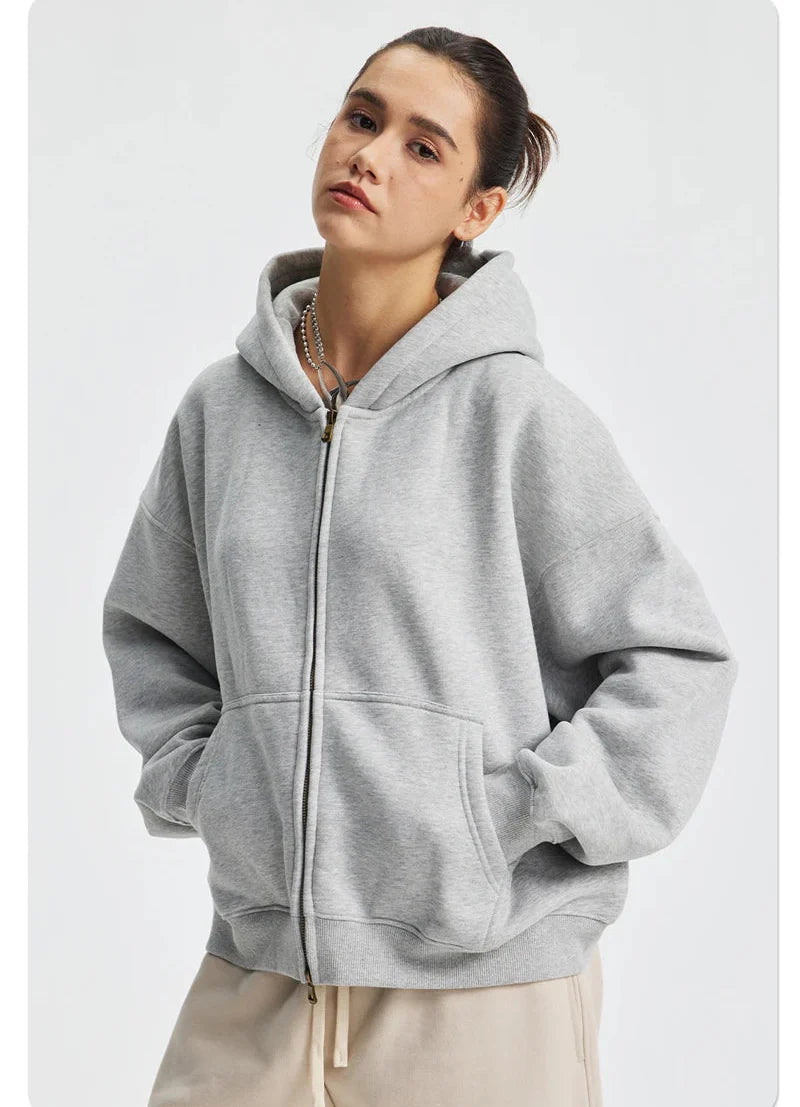 Essential Boxy Zip Hoodie