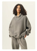 Essential Vintage Wash Button Neck Hoodie