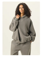 Essential Vintage Wash Button Neck Hoodie