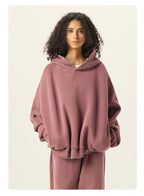 Essential Vintage Wash Button Neck Hoodie