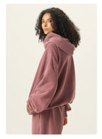 Essential Vintage Wash Button Neck Hoodie