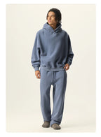 Essential Vintage Wash Button Neck Hoodie
