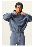 Essential Vintage Wash Button Neck Hoodie