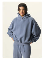 Essential Vintage Wash Button Neck Hoodie