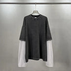 Essential Vintage Wash Double Layer Long Sleeve