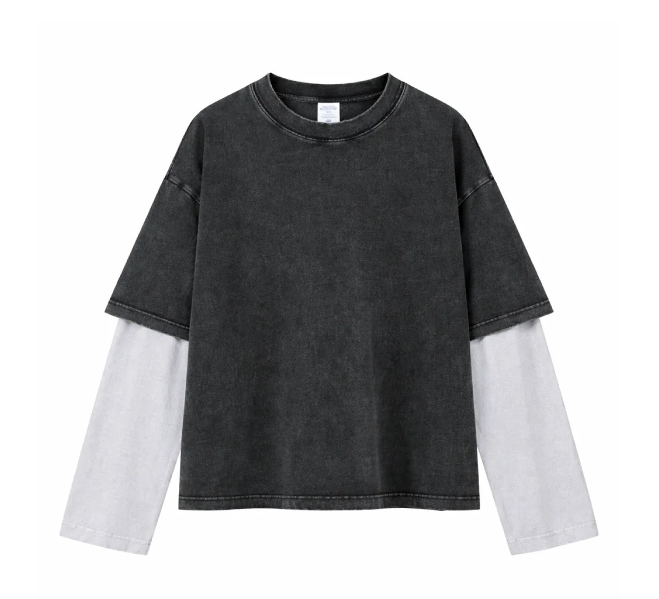 Essential Vintage Wash Double Layer Long Sleeve