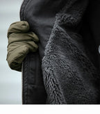 Fleece Lined Funnel Neck Twill Jacket