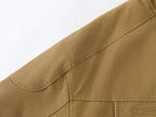 Fleece Lined Funnel Neck Twill Jacket