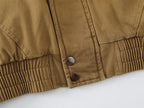 Fleece Lined Funnel Neck Twill Jacket