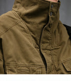 Fleece Lined Funnel Neck Twill Jacket