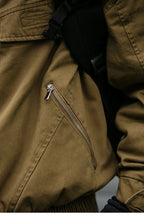 Fleece Lined Funnel Neck Twill Jacket