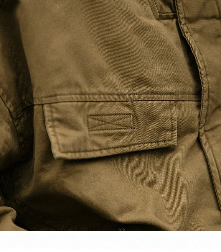 Fleece Lined Funnel Neck Twill Jacket