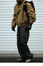 Fleece Lined Funnel Neck Twill Jacket