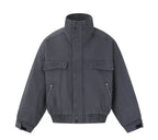 Fleece Lined Funnel Neck Twill Jacket