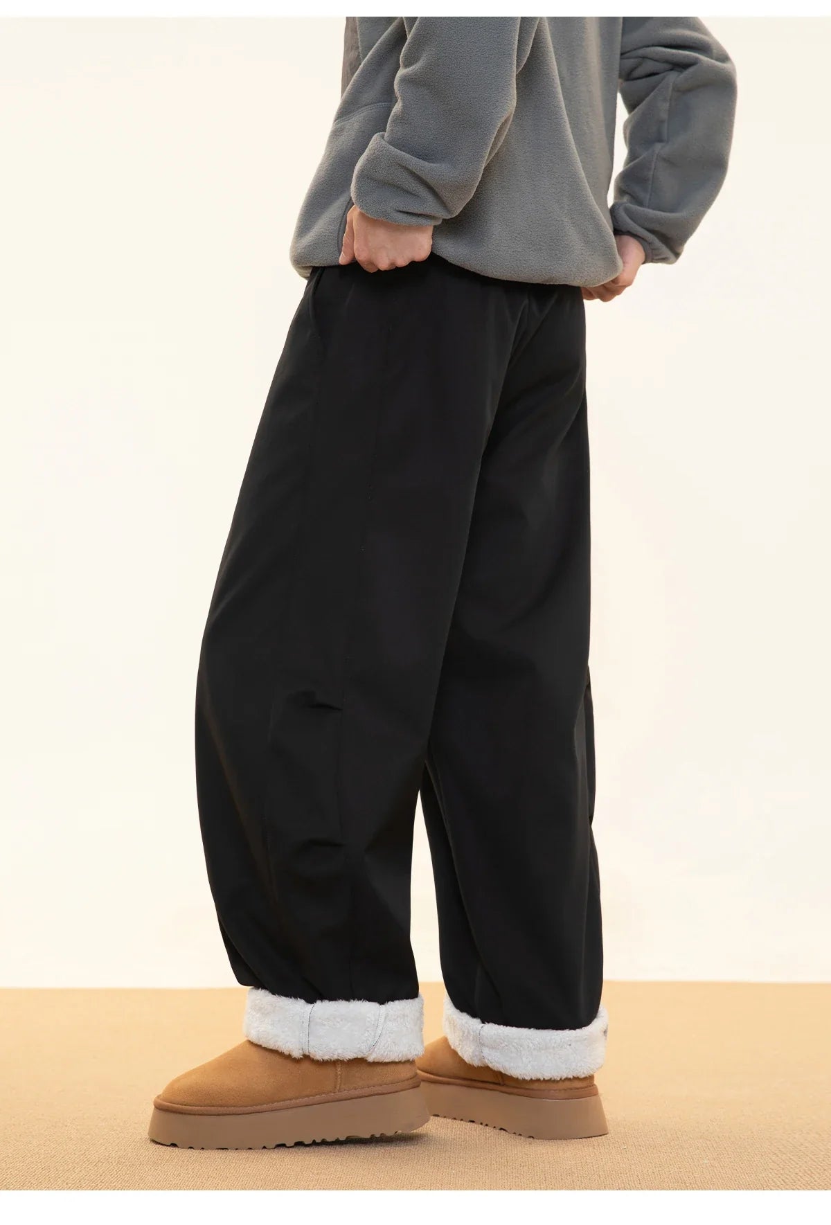 Fleece Lined Wide Leg Pants