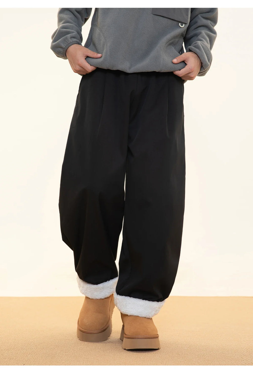 Fleece Lined Wide Leg Pants