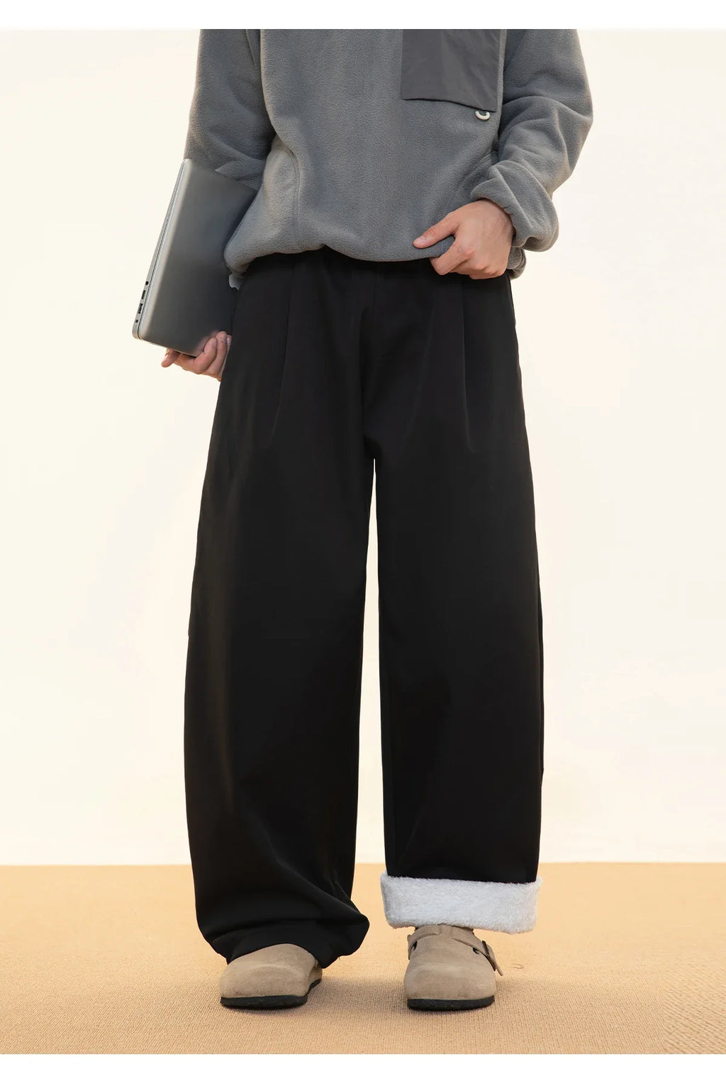 Fleece Lined Wide Leg Pants