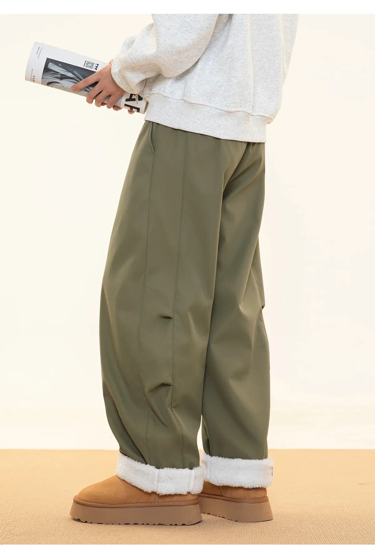 Fleece Lined Wide Leg Pants