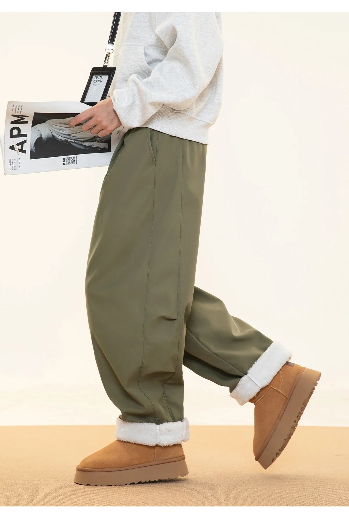 Fleece Lined Wide Leg Pants