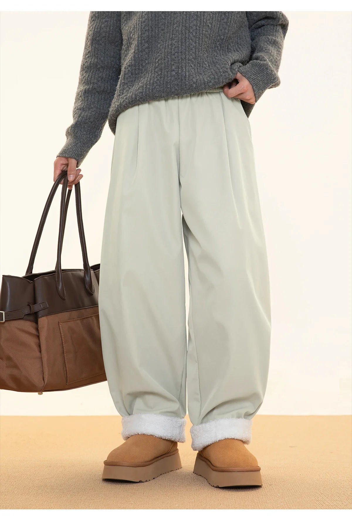 Fleece Lined Wide Leg Pants