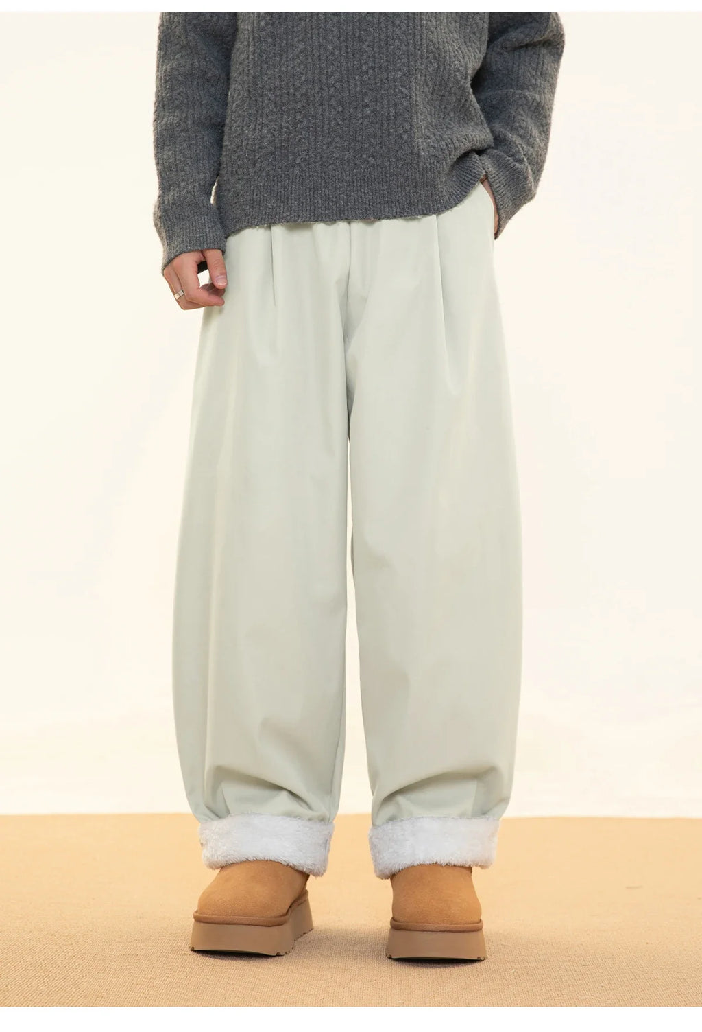 Fleece Lined Wide Leg Pants