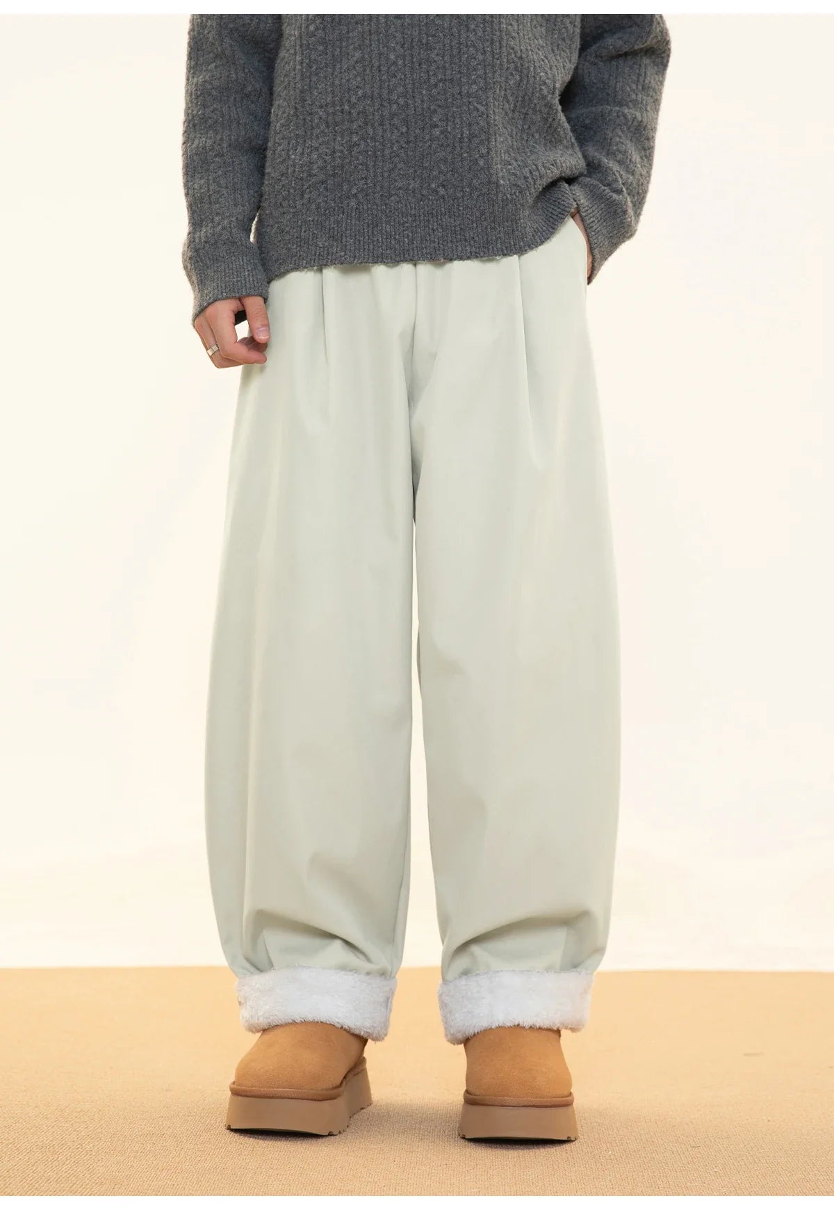 Fleece Lined Wide Leg Pants