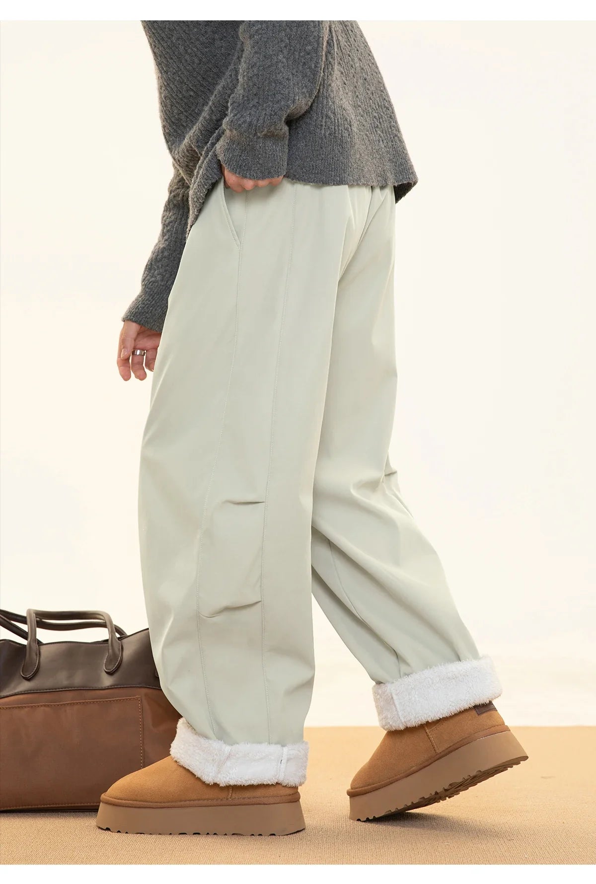 Fleece Lined Wide Leg Pants