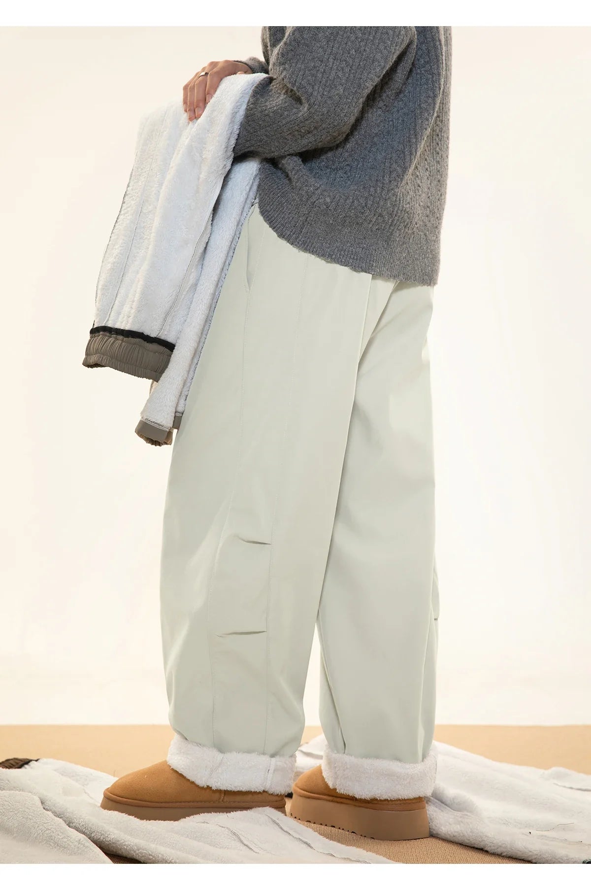 Fleece Lined Wide Leg Pants
