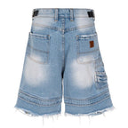 Frayed Layered Denim Jorts