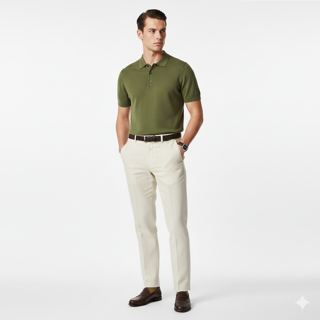 Men's Merino Polo Knit
