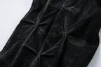 Geometric Crinkle Wide-Leg Jeans