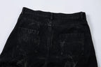 Geometric Crinkle Wide-Leg Jeans
